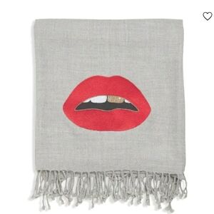 JONATHAN ADLER LIPS BEAD-EMBELLISHED CAMEL HAIR AND WOOL-BLEND THROW $43…